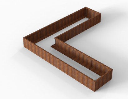 Plantenbak Module+ Corten 360x360x42 cm (90cm diep)