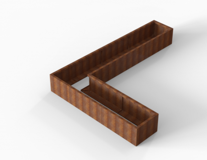 Plantenbak Module+ Corten 330x240x42 cm (60cm diep)