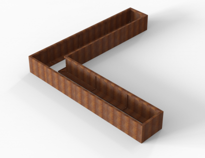 Plantenbak Module+ Corten 330x330x42 cm (60cm diep)