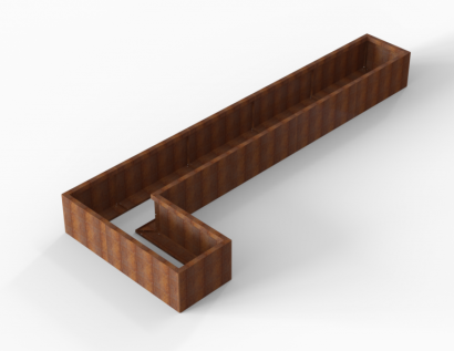 Plantenbak Module+ Corten 420x150x42 cm (60cm diep)