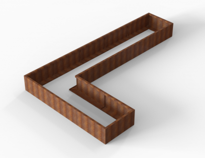 Plantenbak Module+ Corten 450x270x42 cm (90cm diep)