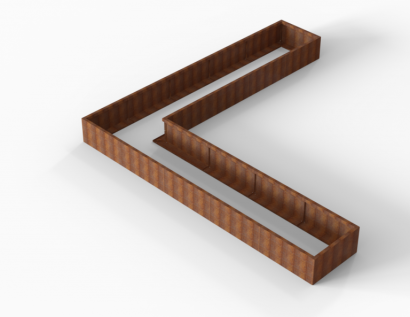 Plantenbak Module+ Corten 450x450x42 cm (90cm diep)