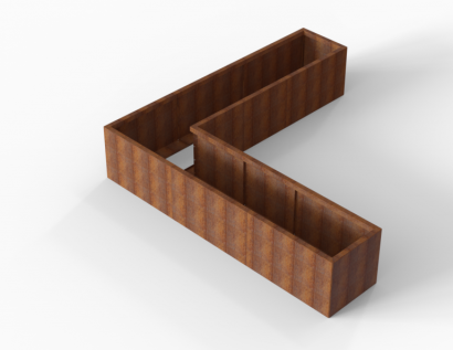 Bloembak Module+ L-vorm 60x270x270x56 cm