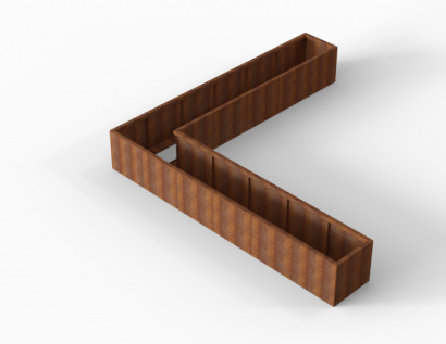 Plantenbak Module+ Corten 360x360x56 cm (60cm diep)