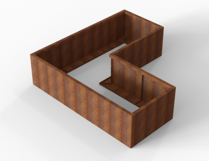 Plantenbak Module+ Corten 210x210x56 cm (90cm diep)