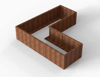 Plantenbak Module+ Corten 240x240x56 cm (90cm diep)