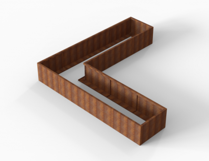 Plantenbak Module+ Corten 360x360x56 cm (90cm diep)