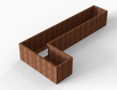 Plantenbak Module+ Corten 330x150x56 cm (60cm diep)
