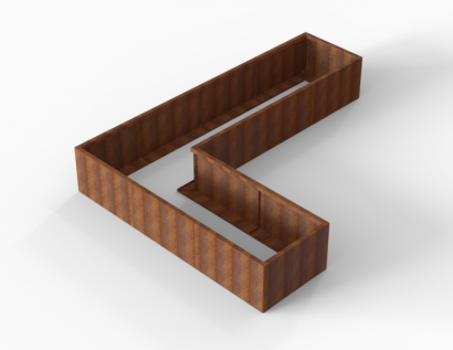 Plantenbak Module+ Corten 360x270x56 cm (90cm diep)