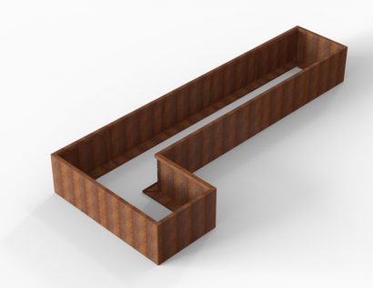 Bloembak Module+ L-vorm 90x450x180x56 cm