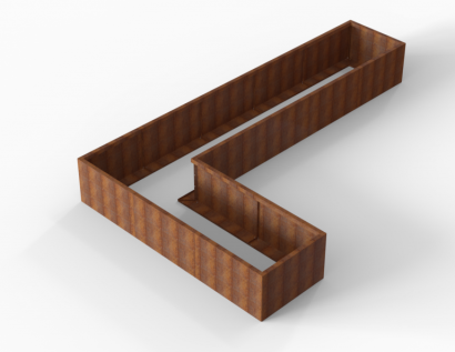 Plantenbak Module+ Corten 450x270x56 cm (90cm diep)