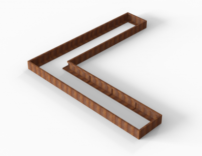 Bloembak Module+ L-vorm 90x450x450x28 cm