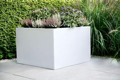 Bloembak vlak - 210x210x40 cm Wit