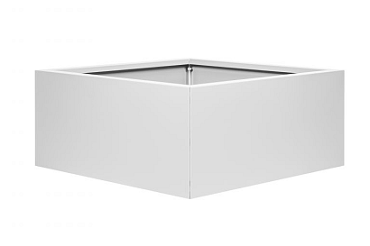 Bloembak vlak - 90x90x60 cm Wit