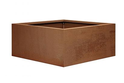 Bloembak vlak - 90x90x40 cm Corten