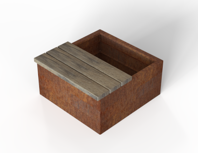 Zitbank - Recht 60x45.5 cm Grenen waxedwood