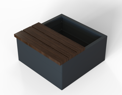 Zitbank - Recht 120x47 cm Hardhout