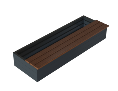 Zitbank - Recht 240x47 cm Hardhout