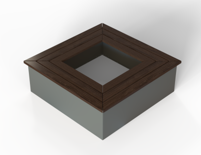 Zitbank - Vierkant 240x240x47 cm Hardhout