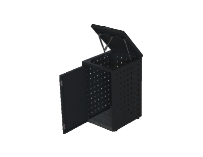 Kliko-ombouw met klep Grafietzwart 240 liter