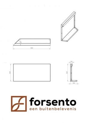 Uitwendig hoekpaneel-L (B) 90x42 cm