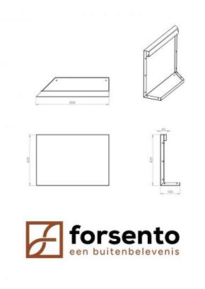 Uitwendig hoekpaneel-L (B) 60x42 cm