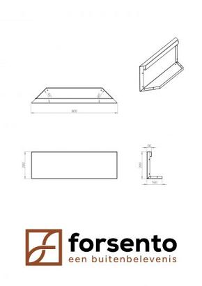Kopschot paneel (D) 90x28 cm