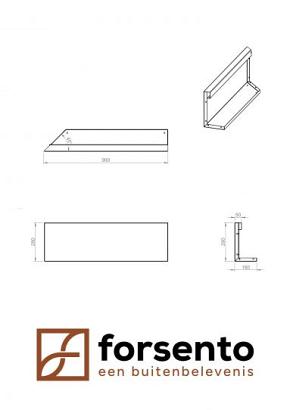 Uitwendig hoekpaneel-L (B) 90x28 cm