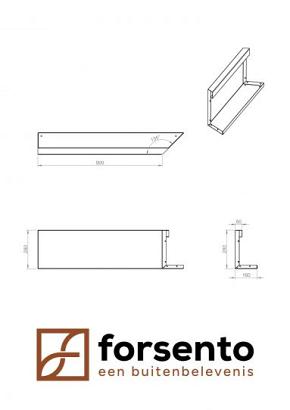 Inwendig hoekpaneel-R (C) 90x28 cm