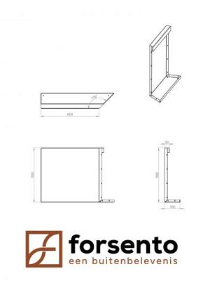 Inwendig hoekpaneel-R (C) 60x56 cm