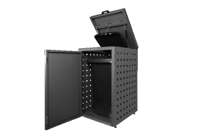 Kliko-ombouw met klep Grafietzwart 120 liter