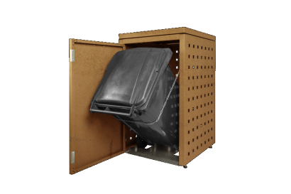 Kliko-ombouw met vaste deksel Cortenstaal 240 liter