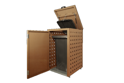 Kliko-ombouw met klep Cortenstaal 240 liter