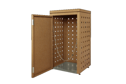 Kliko-ombouw met vaste deksel Cortenstaal 120 liter