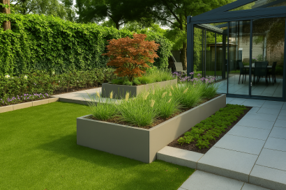 Plantenbak Vlak Taupe 30x30x80 cm