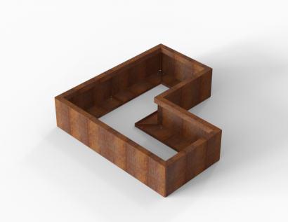 Plantenbak Module+ Corten 120x120x28 cm (60cm diep)