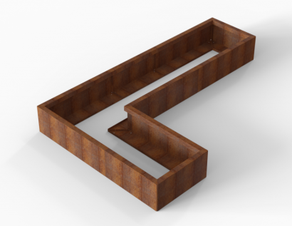 Plantenbak Module+ Corten 240x150x28 cm (60cm diep)