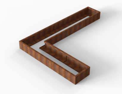 Plantenbak Module+ Corten 330x240x28 cm (60cm diep)