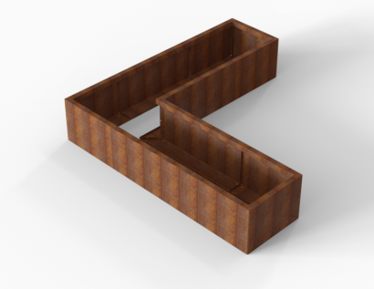 Plantenbak Module+ Corten 210x210x42 cm (60cm diep)