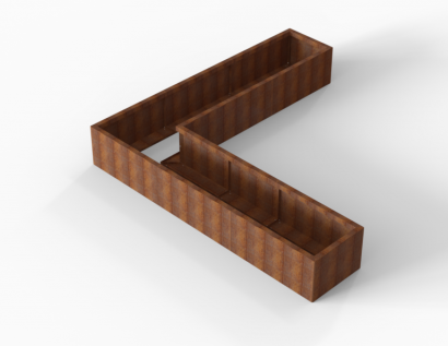 Plantenbak Module+ Corten 270x270x42 cm (60cm diep)