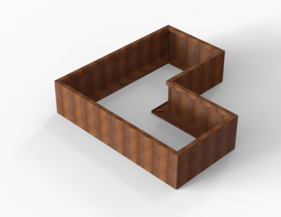 Plantenbak Module+ Corten 180x180x42 cm (90cm diep)