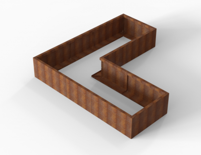 Plantenbak Module+ Corten 240x240x42 cm (90cm diep)