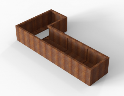 Plantenbak Module+ Corten 240x120x42 cm (60cm diep)