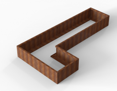 Plantenbak Module+ Corten 360x180x42 cm (90cm diep)