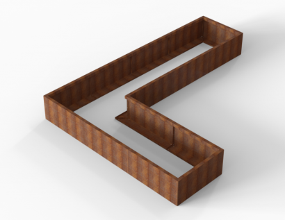 Plantenbak Module+ Corten 360x270x42 cm (90cm diep)