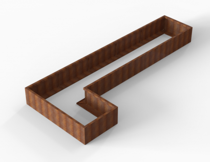 Plantenbak Module+ Corten 450x180x42 cm (90cm diep)