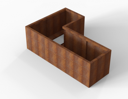 Plantenbak Module+ Corten 180x120x56 cm (60cm diep)