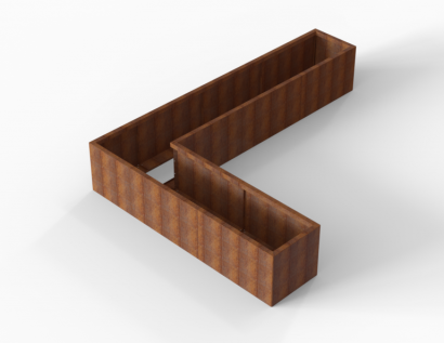 Plantenbak Module+ Corten 330x240x56 cm (60cm diep)