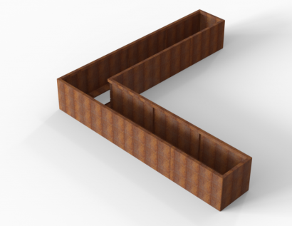 Plantenbak Module+ Corten 330x330x56 cm (60cm diep)
