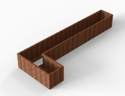 Plantenbak Module+ Corten 420x150x56 cm (60cm diep)